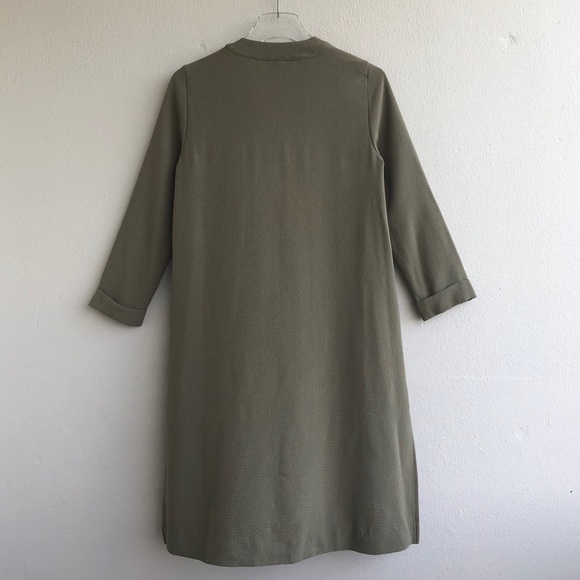 Olive Green Duster Coat - Picture 2 of 5
